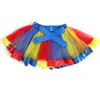 Meninas saias tutu crianças festa princesa balé saia roupas de grife chá de bebê arco-íris mini saias roupas de dança de palco pettiskirts cinto saia de dança