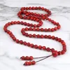 Strand Bracciale annodato a mano di alta qualità 6mm 108 perline Mala Collana di preghiera in pietra rossa Buddista Buddha Uomo Donna Bracciali Gioielli