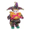 Dolls 9 Inch Porcelain Smiling Clown Doll Wearing Outfits Funny Harlequin Circus Props Halloween Christmas Decoration Kids Gifts 230613