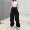 Pantalons pour femmes Capris Cargo Pants pour femmes Streetwear Casual Pantalons larges Harajuku Vintage Baggy Pantalons droits Pantalons de survêtement pour femmes Y2k Vêtements