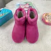 Austrália Clássico Snow Mini Botas Crianças Sapatos Uggi Meninas Leopardo Manchado Inverno Crianças Bota Bebê Criança Sapato Juvenil Infantil Wggs Tênis Castanho Rosa Cravo