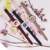 Armbandsur försäljning Julius Cherry Blossom Lady Women's Watch Elegant Cute Clock Fashion Times Real Leather Armband Girl's Birthday