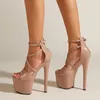 Liyke Sexy Extreme High Heels Platform Pole Dance Stripper Shoes Fashion Open Toe Buckle Strap Sandals Summer Zipper Women Pumps