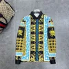 Designer Cloud Blue Hawaiian Style Mens Short Sleeve Print Shirt Plus Size Casual Collar Button Loose Beach M-3XL DFF6