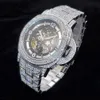 Andere Uhren Mechanische Uhr für Männer High End Silber Stahl Hohl Auto Uhr Luxus Diamant Hip Hop Wasserdicht Tropfen 230612