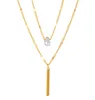 Bijoux Mode Long Double Couche Pendentif Collier Gland Clavicule Chaîne Pour Femmes Filles Dames Ins Style Mtidesign Drop Delivery Ot1Wc