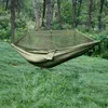 Hammocks Portable Outdoor Camping Hammock Person with Net High Strength Hanging Bed Hunting Sleeping Swing