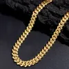 Strands Hip Hop 14mm rombo cadena de eslabones cubanos collares para hombres mujeres 14k chapado en oro grueso Metal regalos joyería Dropshipping 230613
