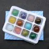 12pcs/Box Different Natural Crystal Gemstone Beads 20mm Smooth Charm Loose Beads for Jewelry Making