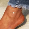 Anklets WeSparking For Women Foot Chain Jewelry Gold Silver Plated Heart Charm Summer Trend Fashion