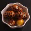 Perles OYKZA mode 20mm 100 pièces acrylique coloré marron léopard peinture perles pour filles collier bijoux
