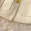 Women's Jackets Suit Coat Women Autumn Winter Jacket Metal Double-breasted Buckle Belt Slim White Coats And For Zm3078