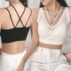 Camisoles & Tanks French Sweet Vest Female Sexy Lace Bra Beauty Back Tops Wire Free Push Up Bralette Women Underwear Seamless Camisole Tank