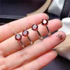 Cluster Rings Leechee Natural Garnet Ring для женщин Обручание подарок 6 мм вино красным драгоценным камням