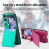 Magnetische opvouwbare lederen hoes voor OPPO Find N2 Flip Ring Design Touch Slim And Fit Stand Wallet