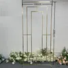 Party Decoration Wedding Bakgrund Arch Iron Art Gold Screen Shelf Outdoor Stage Props