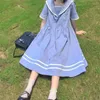 Feestjurken Zomer Witte Matroos Kraag Vrouwen Jurk 2023 Japan Stijl Sweet Lolita Kawaii Leuke Korte Mouw Zonnejurk Zacht meisje