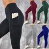 Йога наряд Black Sexy Women Sport Leggings Pocket Pocket Fitnes