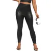 Yoga Outfit PU Cuir Leggings Fitness Femmes Pantalon Taille Haute Sexy Curvy Élastique Leggins Mode Stretch Pantalon Léopard 230612