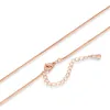 18" Genuine 925 Sterling Silver Jewelry Chains Necklace Rose Gold Link Chain Necklace Clasps Tag Snake Cross Box Choker Chain 45cm