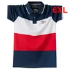 Polos pour hommes Stripe Polo Shirt Hommes Grande Taille 6XL Chemises À Manches Courtes D'été Respirant Couleur Contraste Coton Tops Plus 5XL 230613