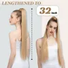 Ponytails Synthetic Long Straight Ponytail Hair Extension 32 inch Clip in Fake Hairpiece Blonde Wrap Around Pigtail Smooth Tail 230613
