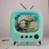 Acquari TV Fish Tank Thai Vintage Scrivania Rete da ufficio Acquario rosso con luce Riscaldamento incorporato Temperatura costante 230613