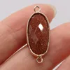 Amuletos Pedra Natural Gem Oval Arenito Conector Artesanato Faça Você Mesmo Tendência Retro Colar Brincos Jóias Acessórios Presentes