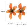 Boucles d'oreilles pendantes 2023 Orange acrylique fleur goutte pour les femmes de haute qualité mode bijoux cadeau en gros