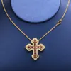 Pendant Necklaces Slovecabin Original 925 Sterling Silver Korean Double Cross Move D Letter Chain Belle Epoque Zircon Women Fine Jewelry Gift 230613