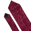 Cravates de cou Cravate de mariage pour hommes Rouge Paisley Soie solide pour hommes Gravat Mouchoir Bouton de manchette Broche Ensemble Barry.wang Designer Fa-5509 230613