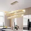 Hanglampen Luxe Eenvoudige Eetkamer Ovaal Staal Led Dimbare Verlichting Goud Chroom Glans Kristallen Kroonluchter Verstelbare Hanglamp