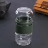 Teaware Juego de té de viaje Tetera de KungFu con estuche portátil Tazas de té de vidrio con infusor para viajar a casa Contenedor de hojas de té Juego de tazas de té