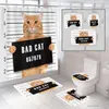 Zasłony kreskówek uroczy kot Wodoodporne formy maty toaletowe zasłony prysznicowe z zaczepią zasłony w łazience wystrój domu