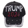 Trump 2024 Diamonds Denim Sun Hat Casual Diamond Baseball Cap Athleisure Cappello in cotone regolabile JN13