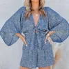 Kobiety Jumpsuits Rompers seksowne lampart drukarnia Bowknot szeroka noga romper kombinezon kobiety swobodne luźne letnią kobietę boks