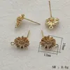 Lockets Arrival 12x10mm 50pcs Plating Real Copper Flower Earring Stud Connectors For Handmade Parts DIY Jewelry Findings 230612