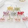 Dried Flowers 6/18Pcs Artificial Foam Mini Roses Bouquet Home Garden Decoration Christmas Garland Handmade Wedding Festival Supplies