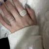 Klusterringar 2023 ins sterling silver unika linjer ring för kvinnor smycken finger justerbar öppen vintage fest födelsedagspresent