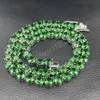 Ny 7mm Emerald Iced Out Zircon Cuban Chain Halsband Män kvinnor Tenniskedja Hip Hop One Row Chain Choker Jewelry Wedding Present