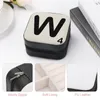 Jewelry Pouches Scrabble Tile W Storage Box Pu Leather Earring Boxes Display Case Organizer For Home Travel Girl Gift