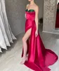 Elegant Red Green Prom Dresses Sweetheart Satin Party Aftonklänningar Split Formal Long Special Endan Dress