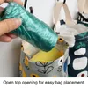 Storage Bags Flower Pattern Garbage Bag Holder Fabric Dispenser Organizer For Home Packing Pouch Hanging