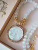 Colliers pendentifs Vintage Western Antique Face Opal Necklace 230613