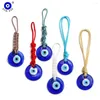 Keychains EVIL EYE Handmade Braided Rope Wall Hanging Glass Blue Turkish Pendant Car Keyring Fashion Jewelry For Home Living Room