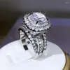 Cluster Rings Classic Luxury Wedding for Women High Quality Micro Paled CZ Zircon Stone ORKEVERADE ORKESTRATERADE BRIDALSMAY