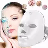 フェイスケアデバイスUSBワイヤレスポン療法LEDケア療法マスク7 LED Colors Skin Cline Rejuvenation Anti Aging Whitening Secop Seculds 230612