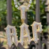 Charms Bubble Lettera Gioielli Personalizzati Nome Collana Donne Iced Out Prong Impostazione Ciondolo Charms personalizzati Trap Rapper Super Star 230613