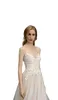 Romantisk spets tyll en linje bröllopsklänningar sexig älskling rygglös 3D -applikationer paljetter lång sommarstrand boho brudklänningar plus storlek
