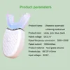 Nova escova de dentes elétrica sônica para adultos em forma de U 360 graus, escova de dentes ultrassônica automática, carregamento por USB, branqueamento de dentes à prova d'água